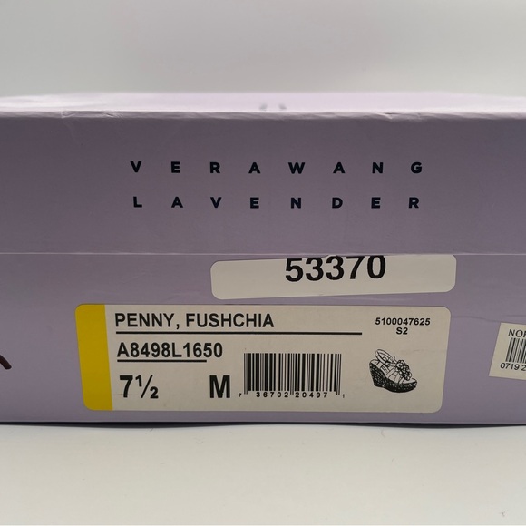 Vera Wang Lavender Penny WedgeEspadrilles 5.5”Sandal Floral PinkPatent Woman 7.5 - Picture 11 of 11